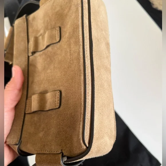 NWT All Saints 3 in 1 Suede brown leather Frankie Crossbody Bag + Dust Bag - Picture 10 of 16